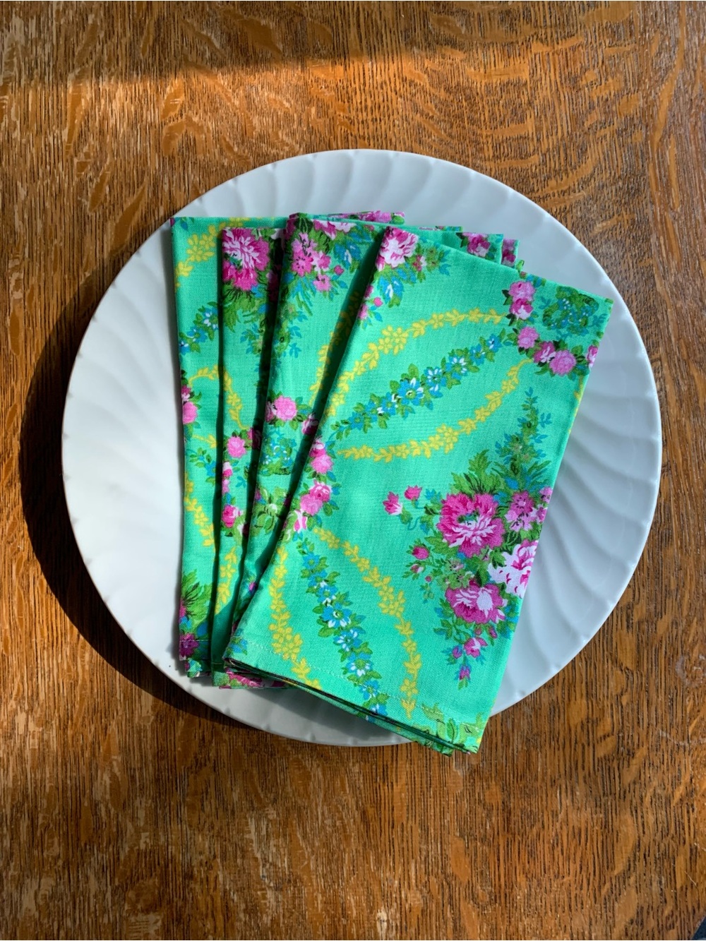 Handmade Floral Premium Cotton Napkins - Set of 4